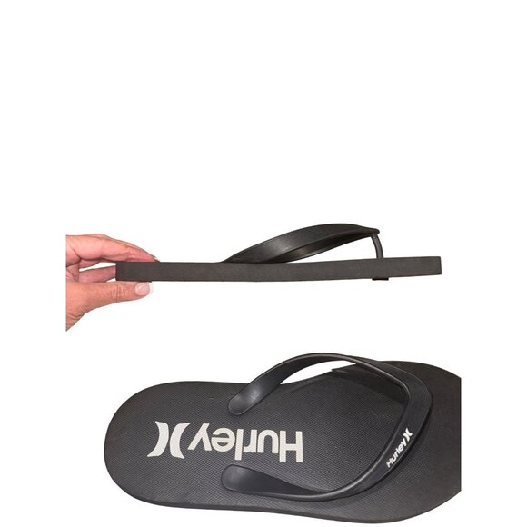 NWOT Hurley Black Mens Thong Flip Flops Sandals Size 9 Beach Casual Footwear - Picture 6 of 9